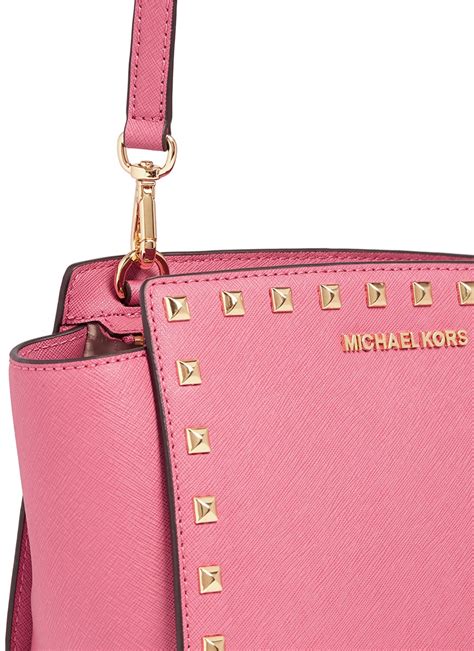 michael kors pink bag with gold studs|Michael Kors gold tote bag.